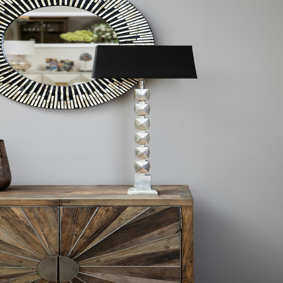 image 1 of Interiors by Premier Faceted Table Lamp Black