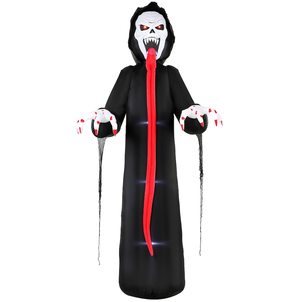 image 1 of Outsunny 10 FT Halloween Inflatable Skeleton with Built-in LED Lights