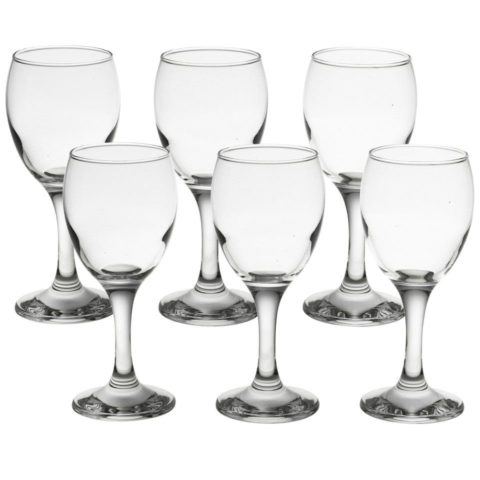 image 1 of Empire Wine Glasses Classic Glassware Red White Wine Water Juice Cups | Clear | 6x 245ml