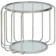 image 2 of Stylish Design Side Table With Glass Top, Quality Crafted Open Cage Design Table, Versatile Modern Table Silver