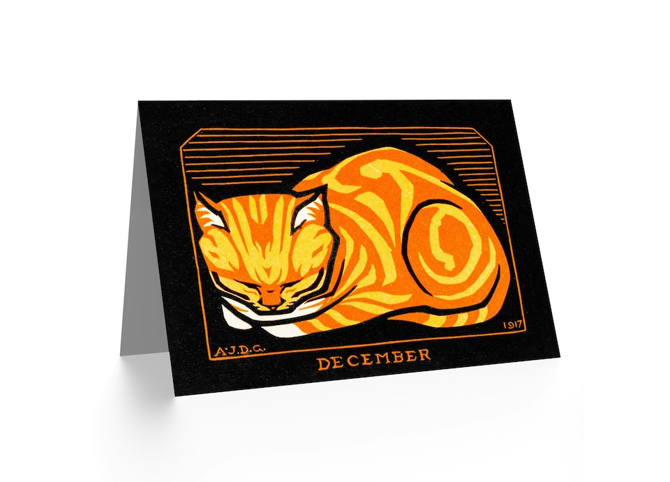 image 1 of December Julie De Graag Cat Art Blank Just to Say Card
