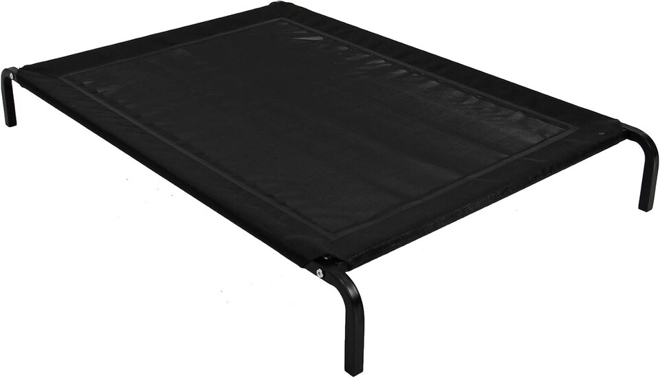 image 1 of Actiaspet - Medium Black Waterproof Elevated Mesh Dog Bed | Raised Pet Cot with Steel Frame (106 x 62 x 15cm)