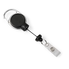 Durable Extra Strong Retractable Clip Badge Reels for ID & Keys | Black