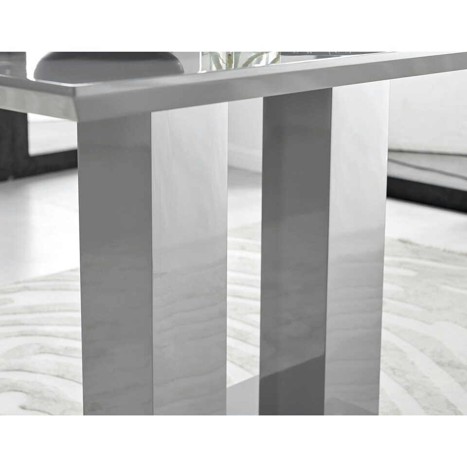 image 1 of Furniturebox Imperia 4 Grey Modern High Gloss Dining Table