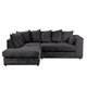 image 1 of Rivoli L Shape Corner Sofa in Jumbo Cord - Left Hand Facing Chaise Black