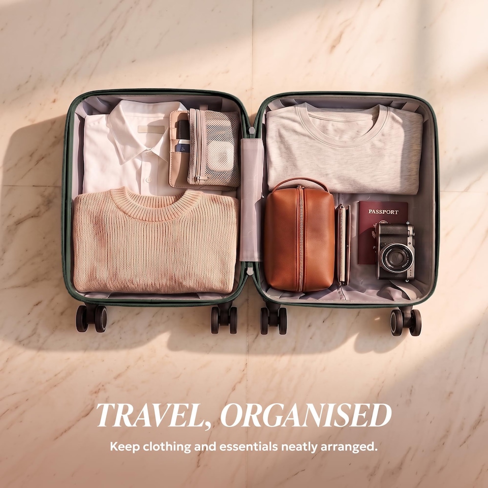 image 1 of Lugg Vacay Hard Shell Cabin Suitcase ABS 360 Spinner Wheels Water Resistant (45x33x20cm)