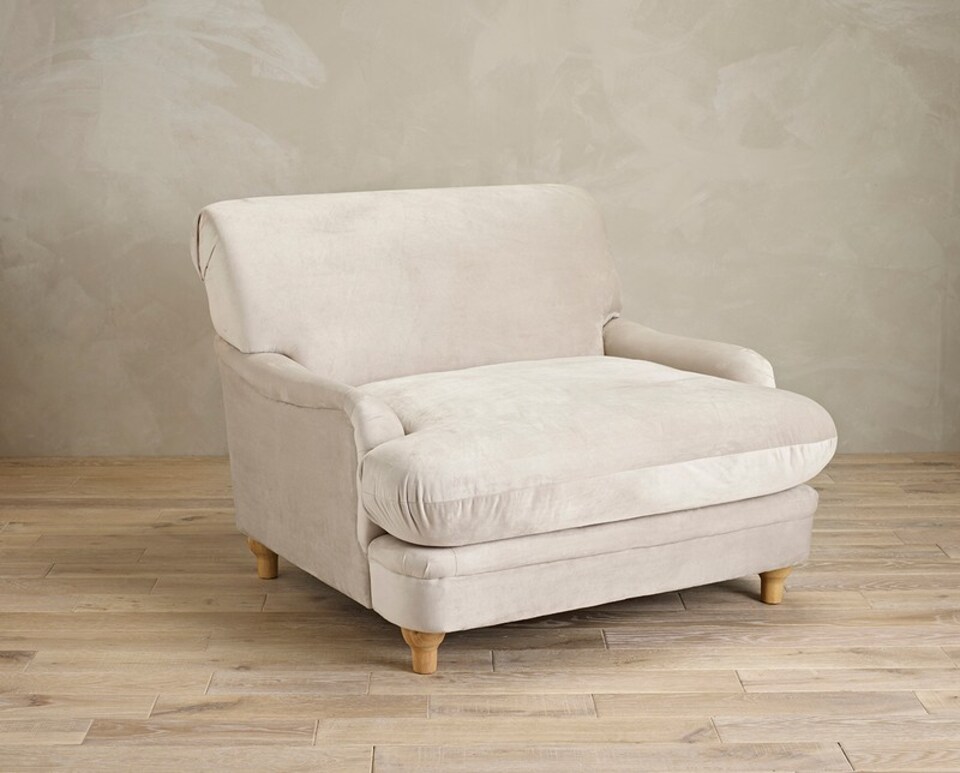 image 1 of Plumpton Chair - Velvet - L109 x W106 x H84 cm - Beige