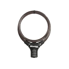 Master Lock Black Steel Rigid Combination Cable 0.9m X 12mm - Multi Colour - One Size
