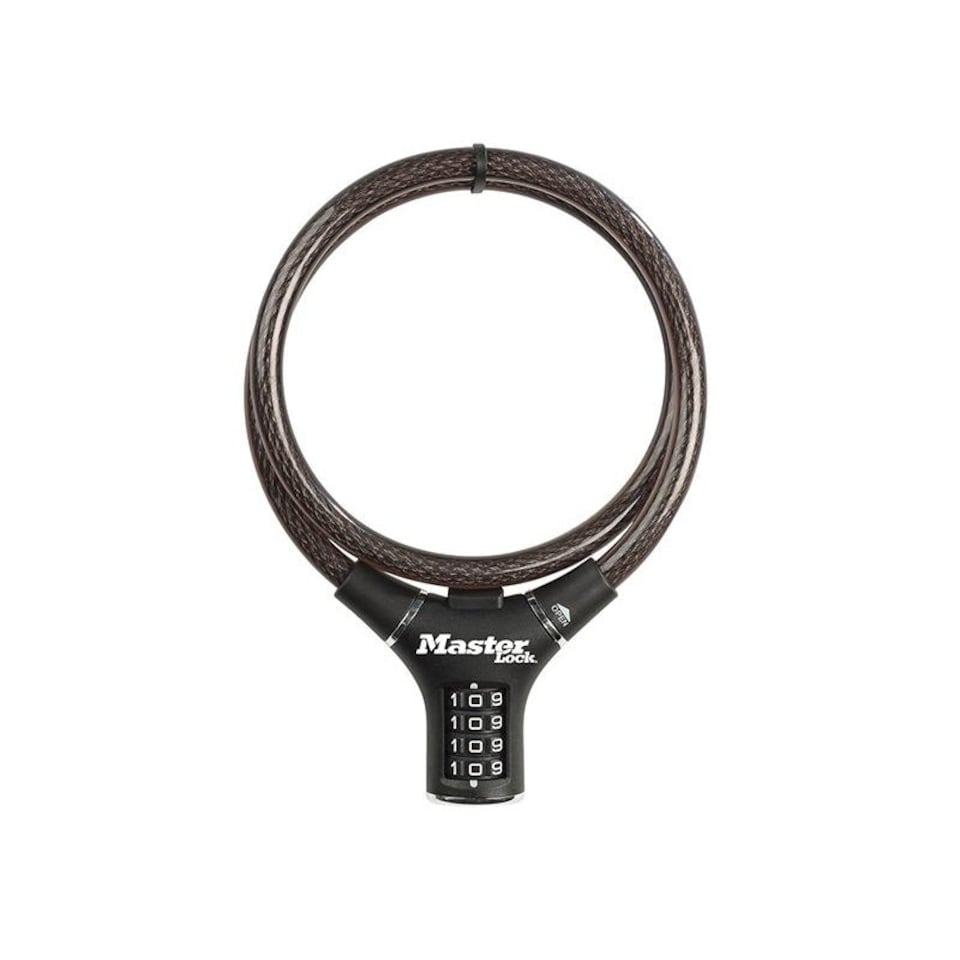 image 1 of Master Lock Black Steel Rigid Combination Cable 0.9m X 12mm - Multi Colour - One Size