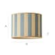 image 7 of ValueLights Lori Blue Stripe Bamboo Drum Ceiling Lamp Shade Blue