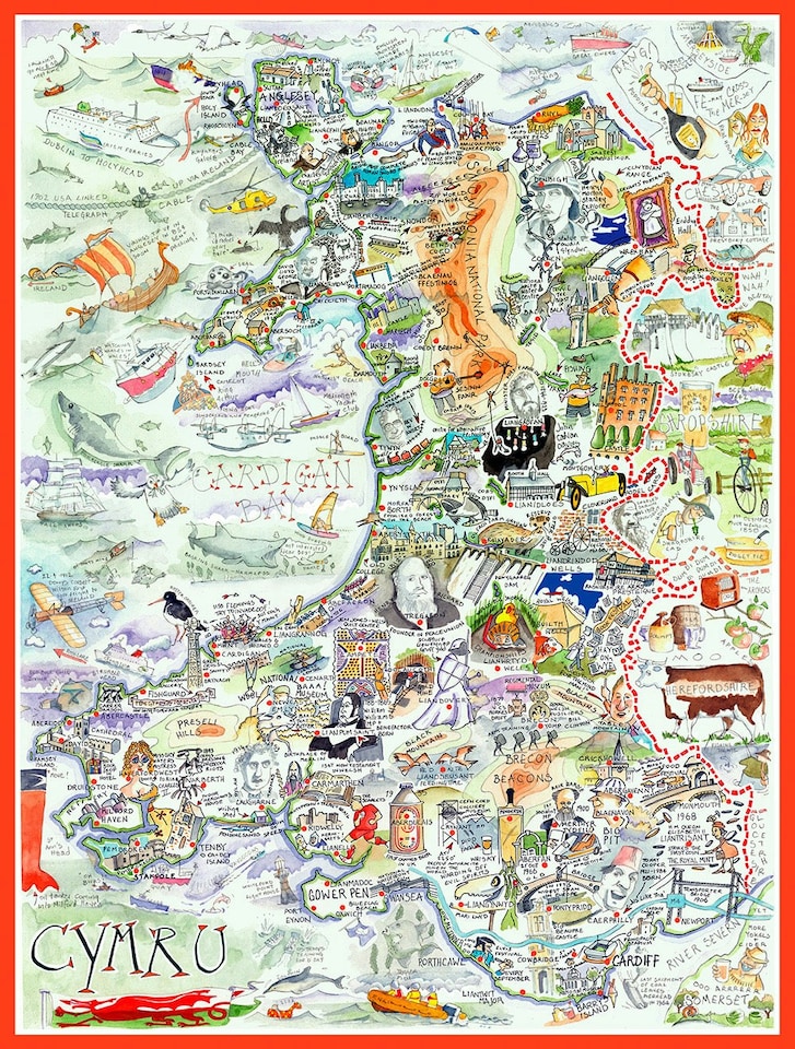 image 1 of Tim Bulmer Map of Wales - 1000 Piece Jigsaw Puzzle