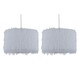 image 1 of Set of 2 Rogers - White Shaggy 30cm Easy Fit Pendant Shades