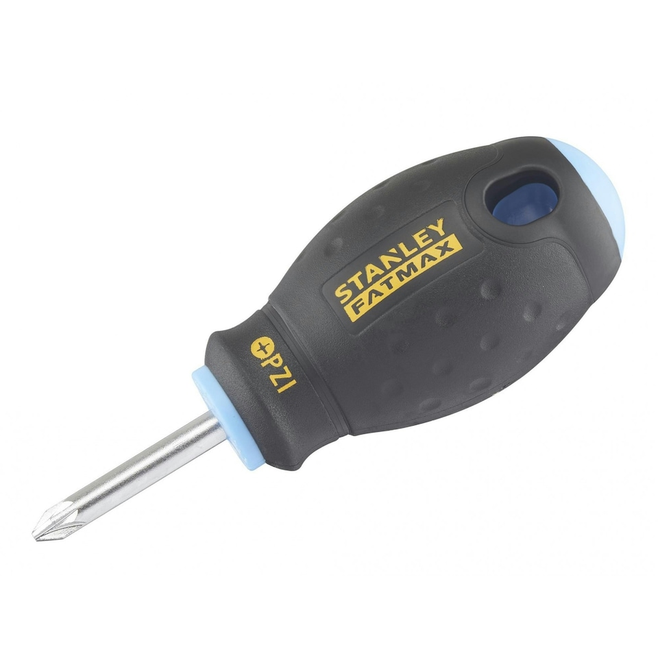 Stanley Hand Tools Fatmax Stubby Screwdriver, Pozidriv - Multi Colour - PZ1 x 30mm Stubby