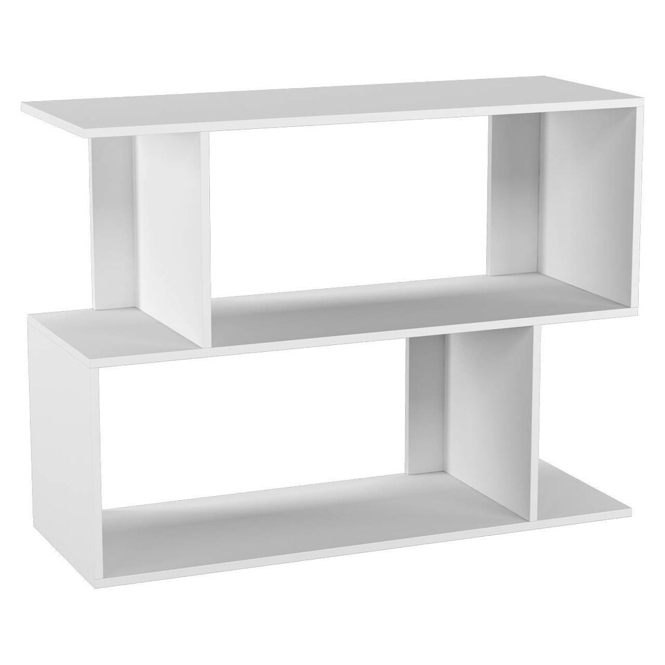 image 1 of 2-Tier Wooden Irregular Storage Unit - 80 cm Grey | Grey