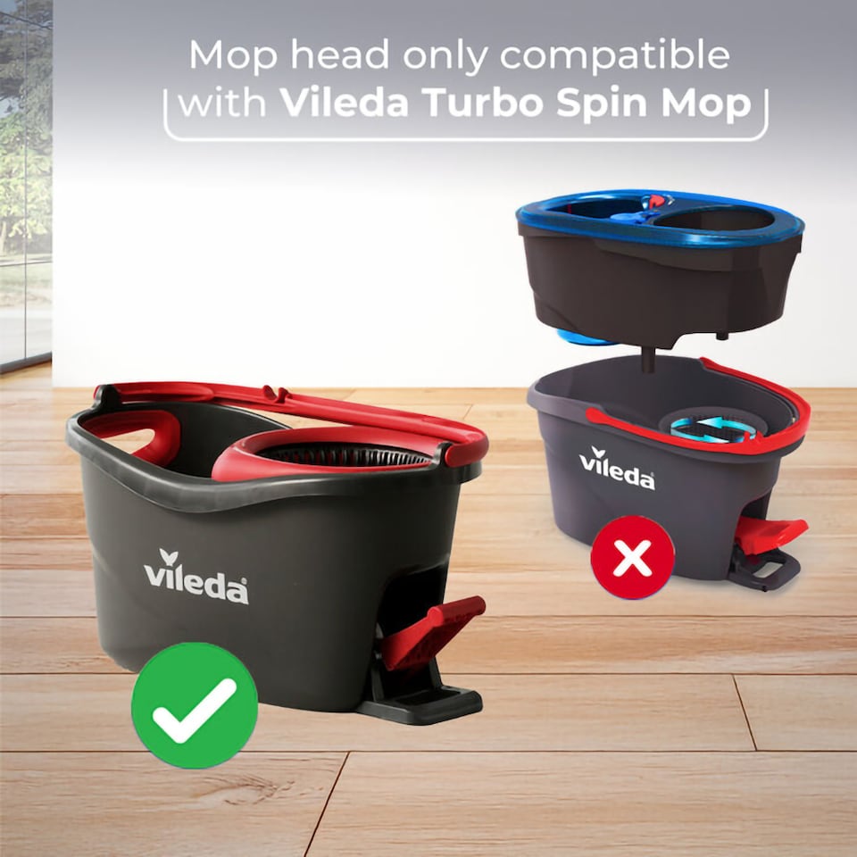 image 1 of Vileda Turbo Classic Mop Head Refill Twin Pack 160504