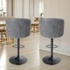image 3 of 2PC Height Adjustable 360 Swivel Barstools Set With Backrest And Armrest Grey Grey