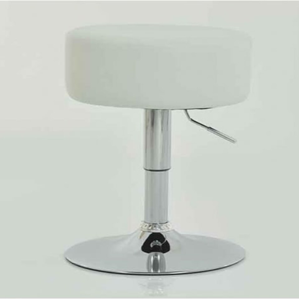 Low Small Bar Stool - White Stool White