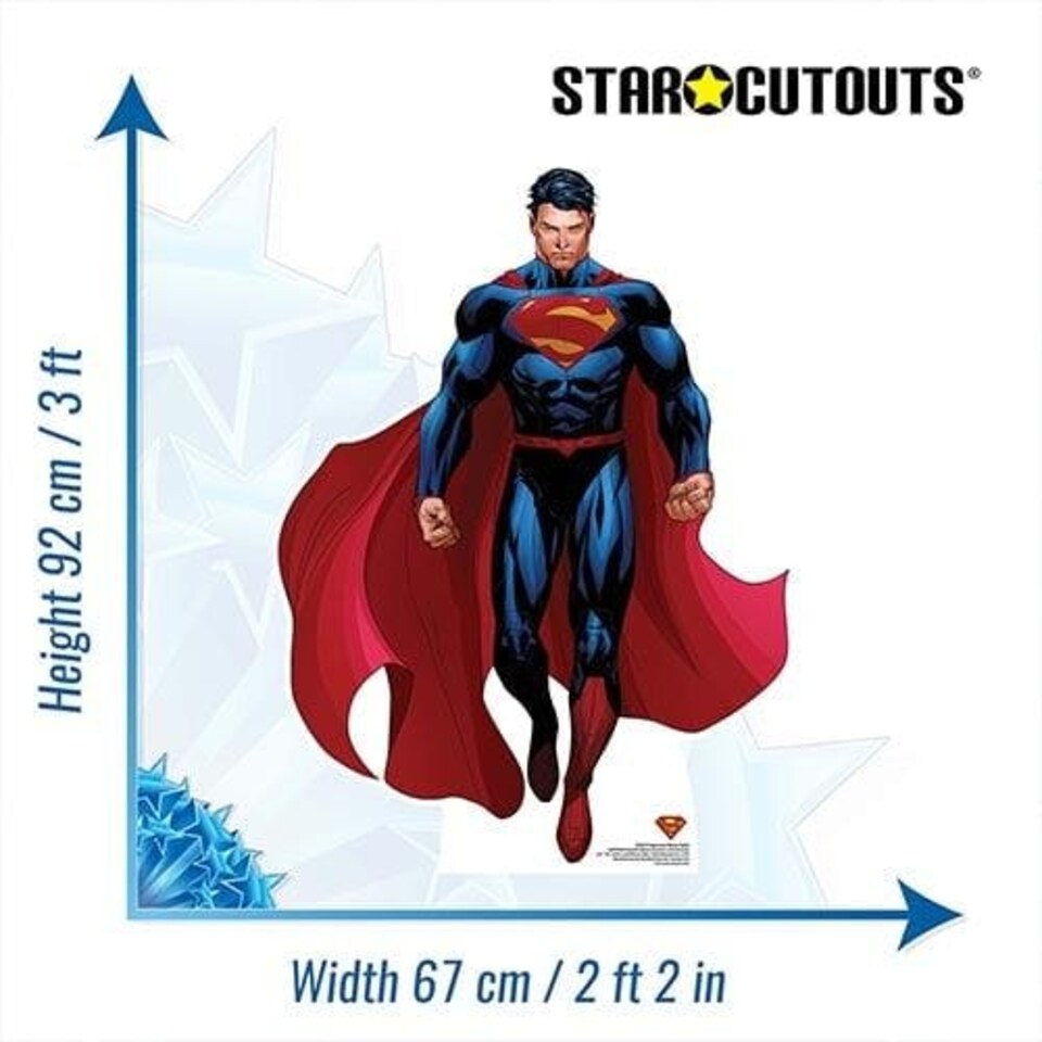 image 1 of Superman Cartoon Style DC Comics Small Star Mini Cardboard Cutout 92cm
