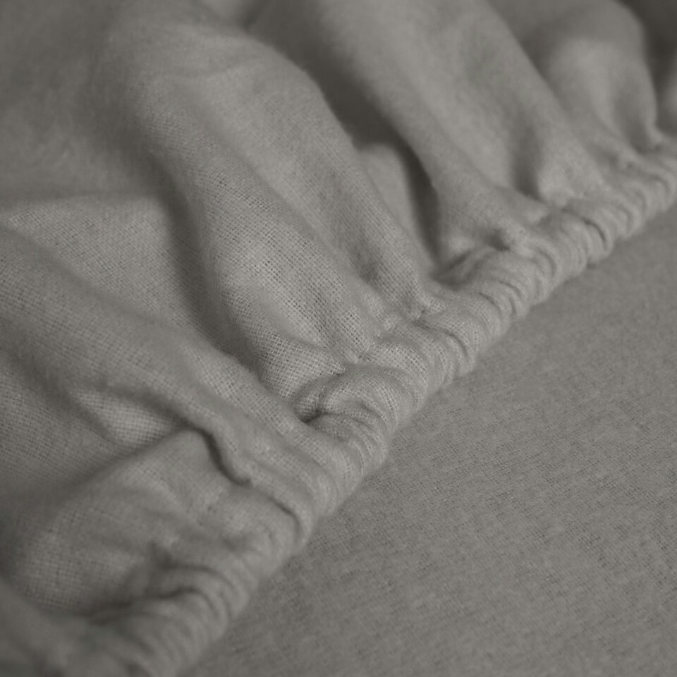 image 1 of OHS 100% Brushed Cotton Soft Cosy Warm Fleece 25cm Deep Elasticated Fitted Sheet Grey | King