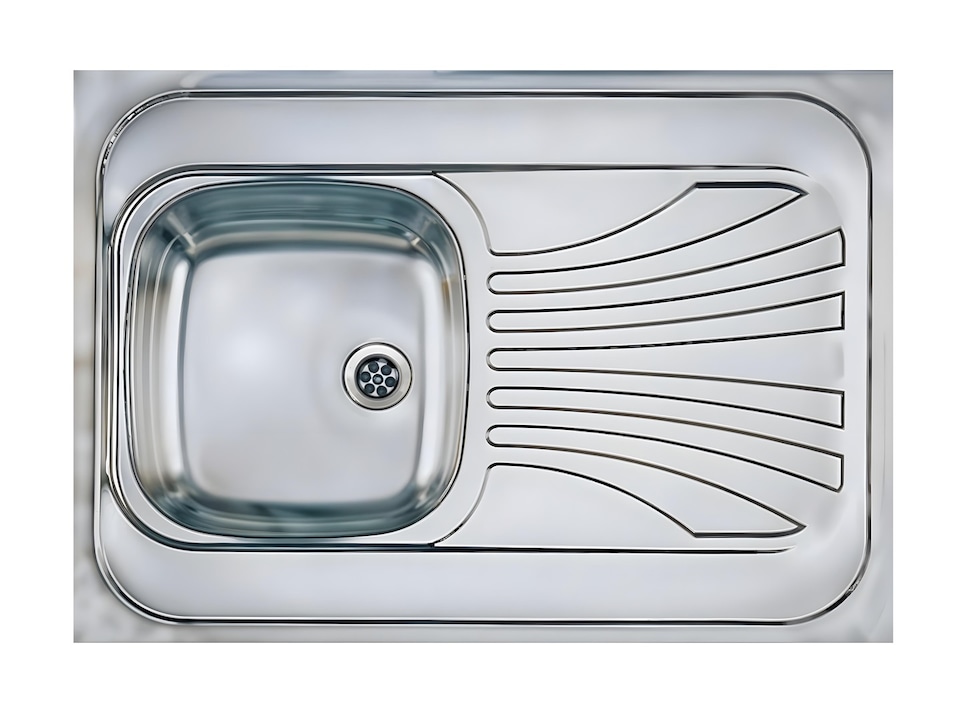image 1 of Kitchen Sink Single Bowl Sit On with Drainer Stainless Steel 800 x 600 mm Prima