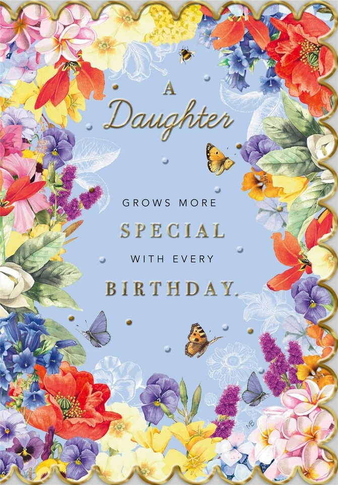 image 1 of Floral Artwork Design Daughter Birthday Card