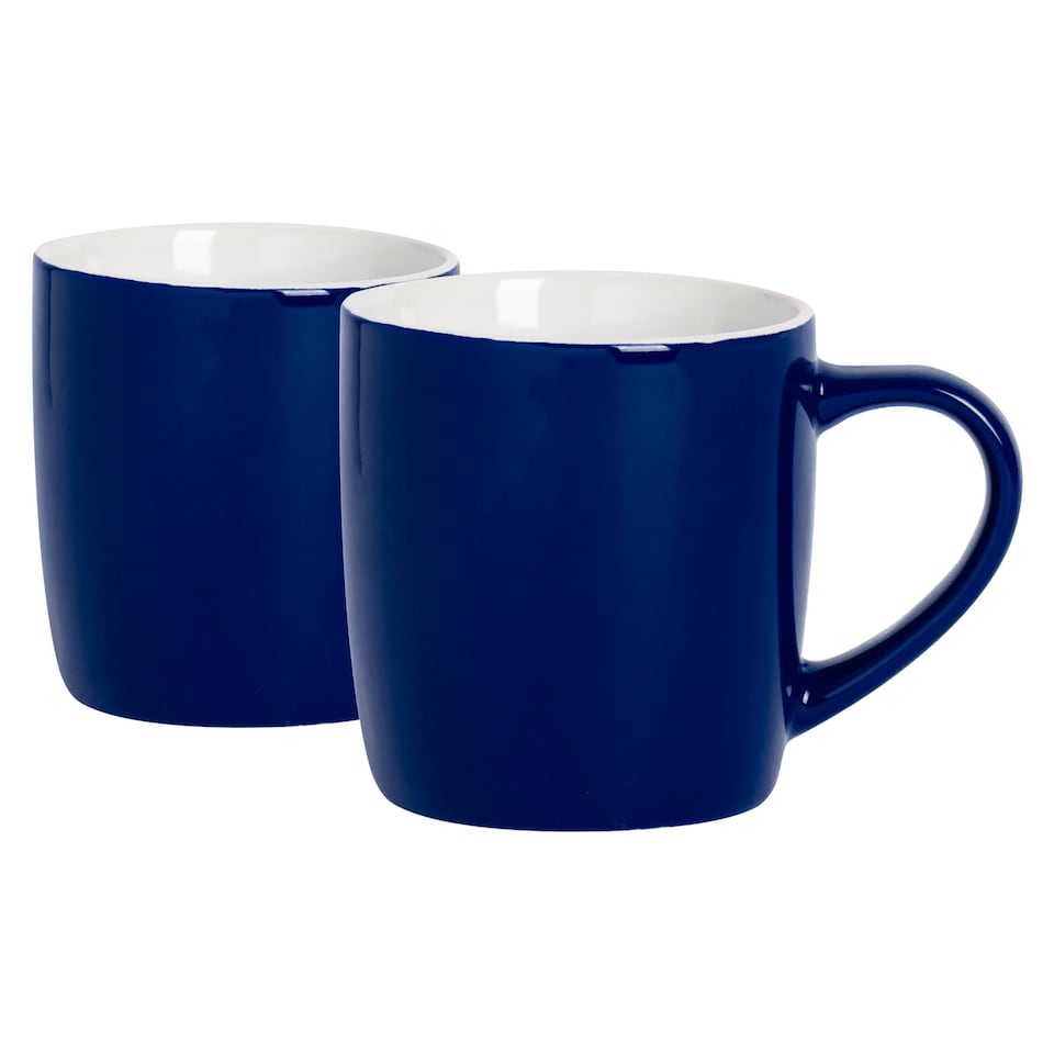 image 1 of Argon Tableware Coloured Coffee Mugs - 350ml - Navy - Pack of 2 | Blue | Navy | 2