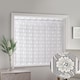 image 1 of White Floral Textured Voile Louvre Vertical Pleated Window Blind Panel - 72" x 72"