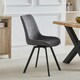 image 2 of Set of 2 Caino Swivel Seat Fabric Dining Chairs - Dark Grey