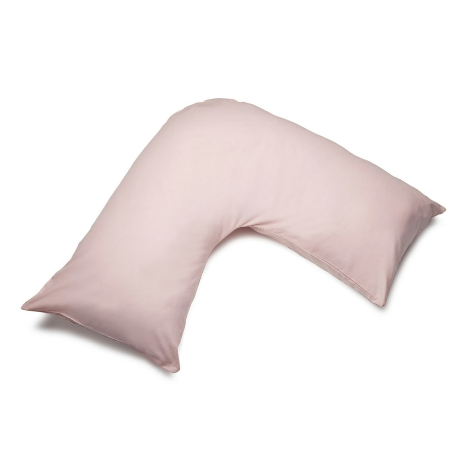 Belledorm Easycare Percale V-Shaped Orthopaedic Pillowcase - Blush - One Size