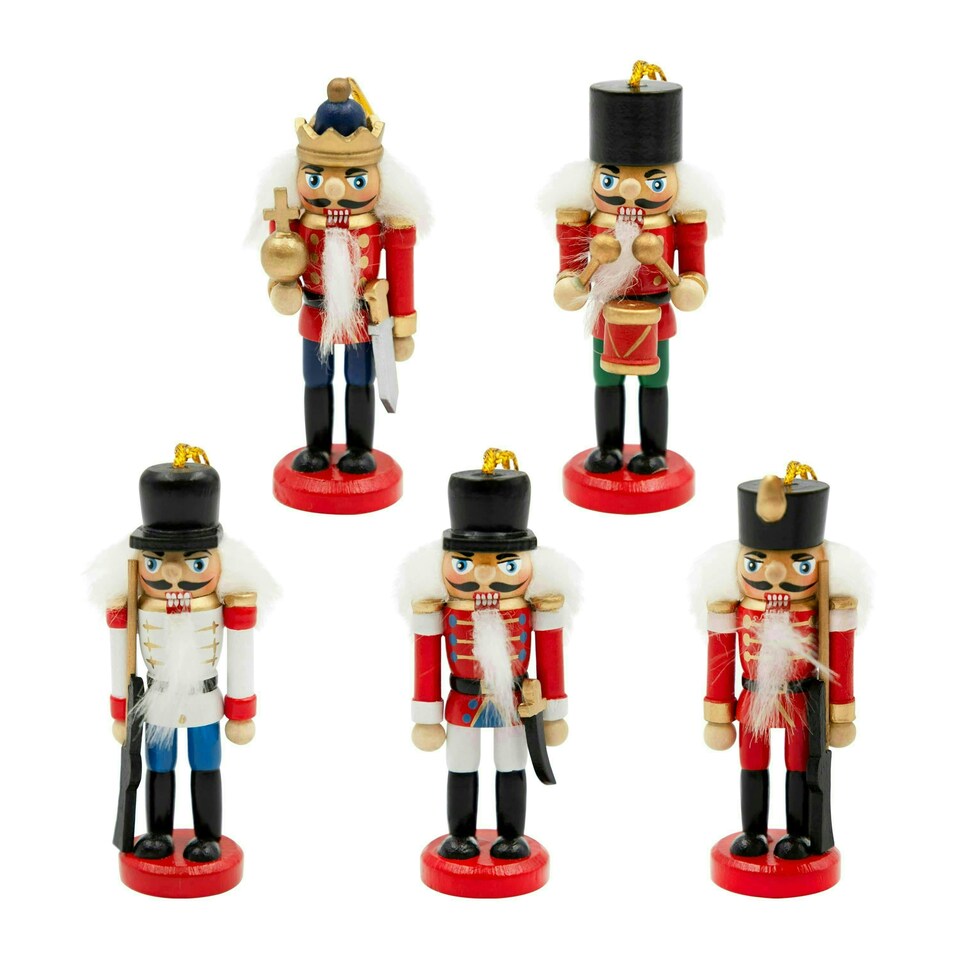 image 1 of The Christmas Workshop 5PK Wooden Nutcrackers