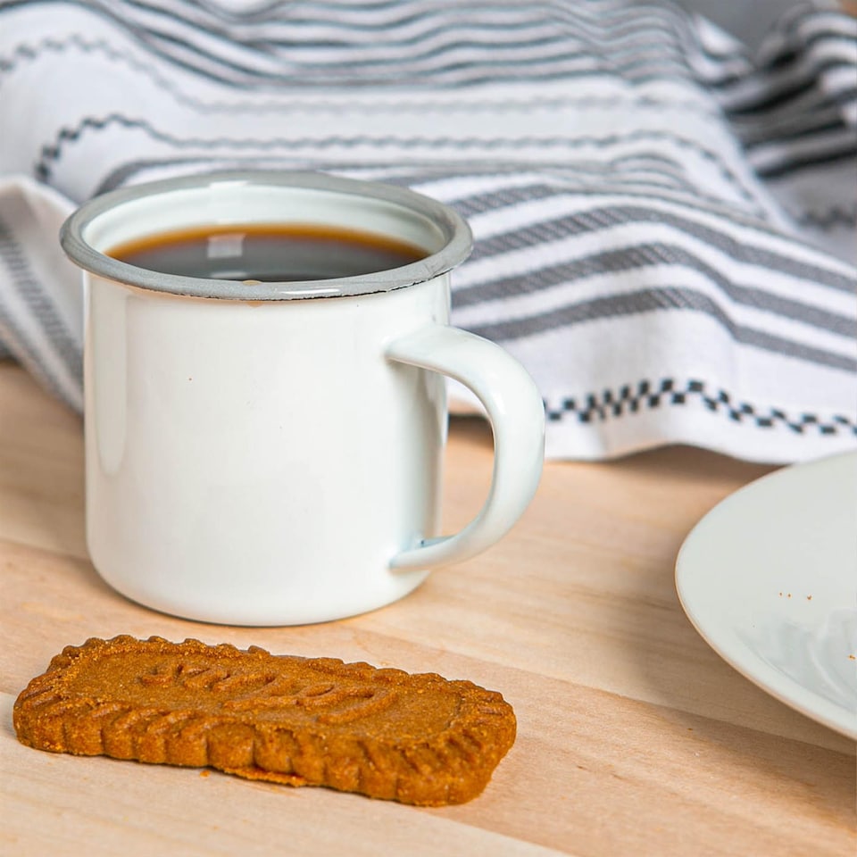 image 1 of Argon Tableware White Enamel Espresso Cups - 130ml - Grey - Pack of 6 | Grey | Grey