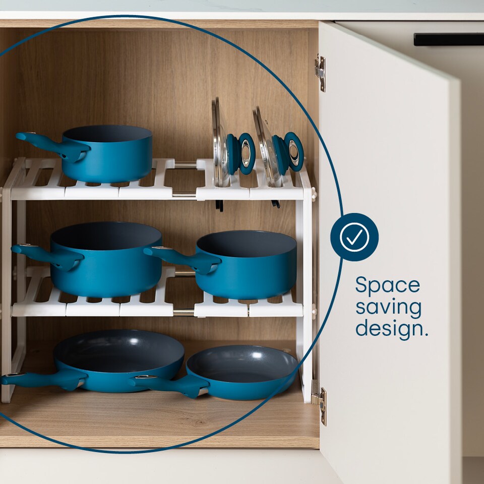 image 1 of Under Sink Storage Shelf White