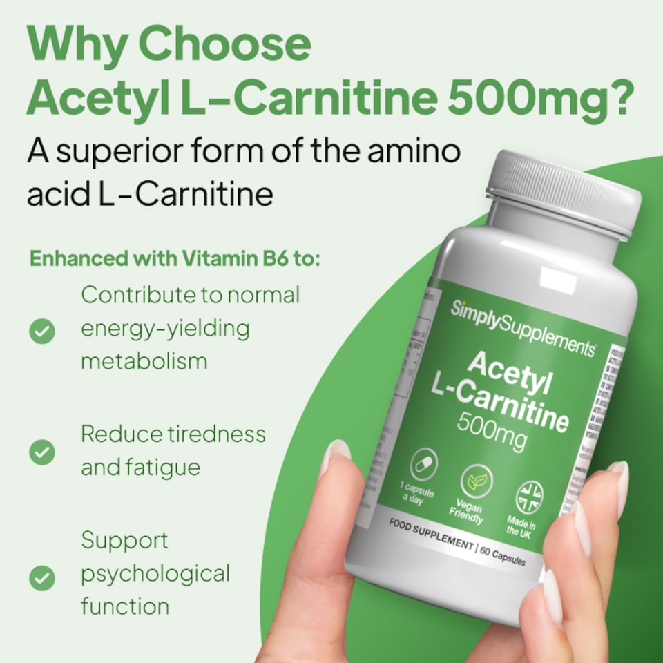 Acetyl L-Carnitine 500mg - 60 Capsules