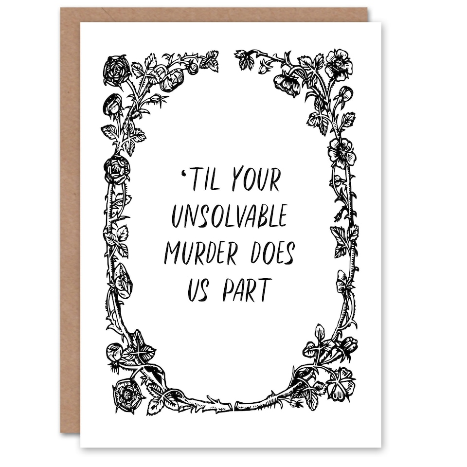 image 1 of Til Your Unsolvable Murder Does Us Part Funny Anniversary Card