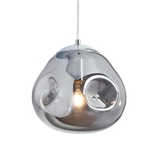 BHS Wilder Ceiling Pendant with Smoked Glass Shade, Chrome