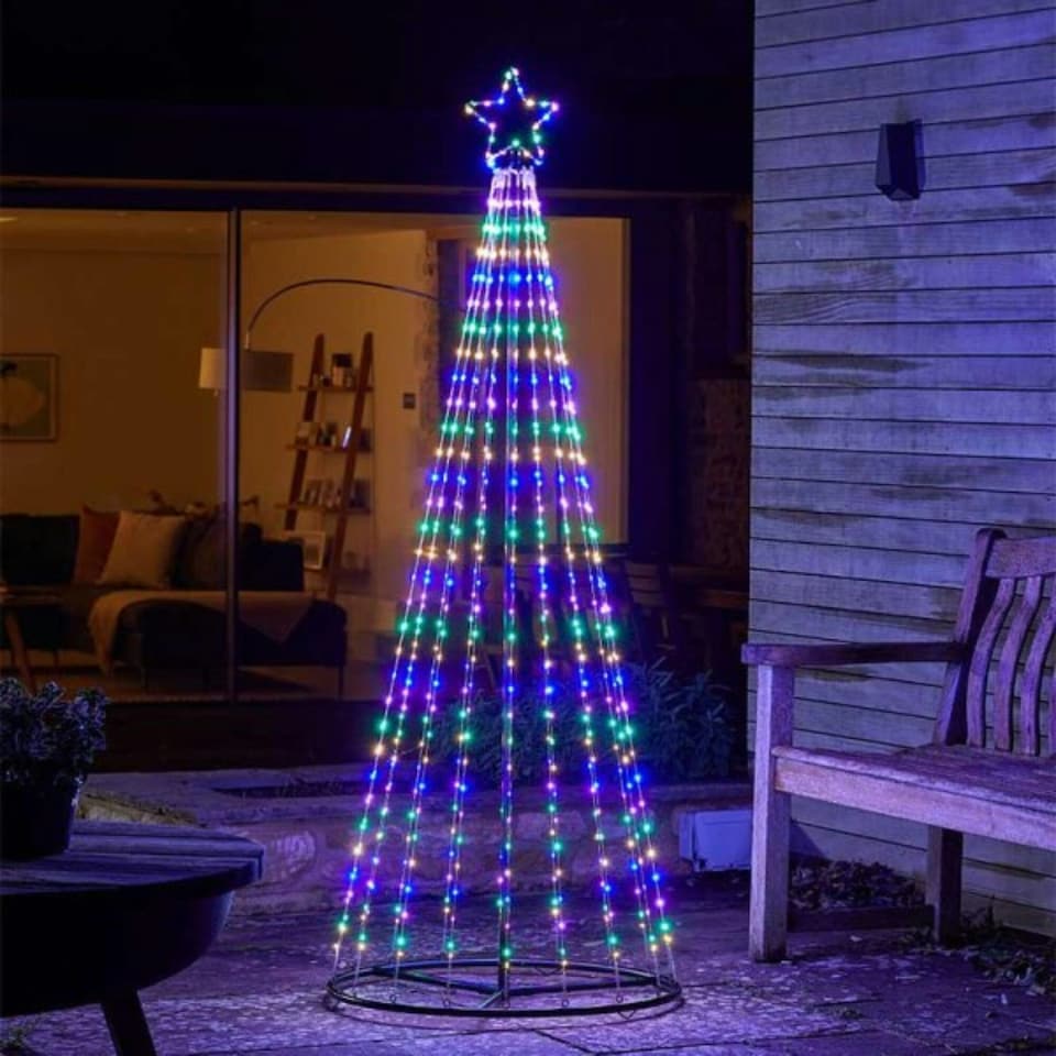 image 1 of 2.1m Light up Christmas Twinkle Maypole Tree with Multi-Coloured LEDs