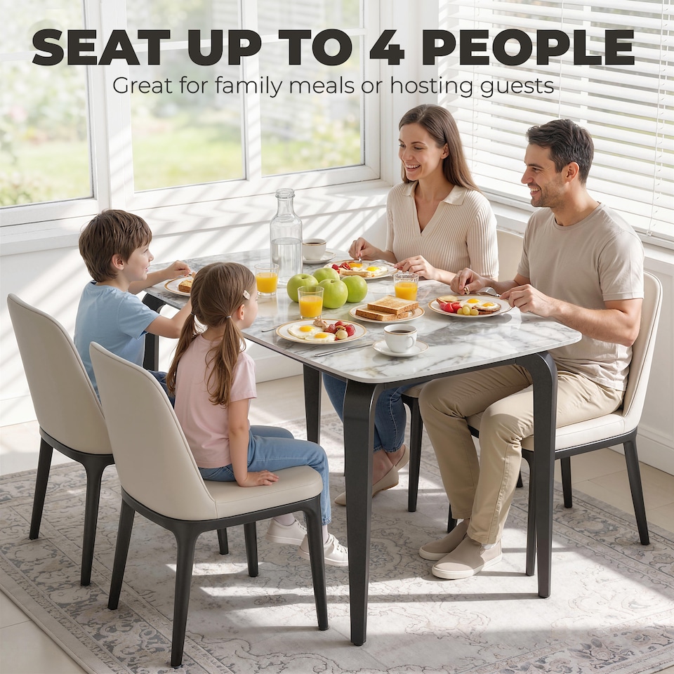 image 1 of HOMCOM Dining Table for 4, Kitchen Table with Sintered Stone Tabletop