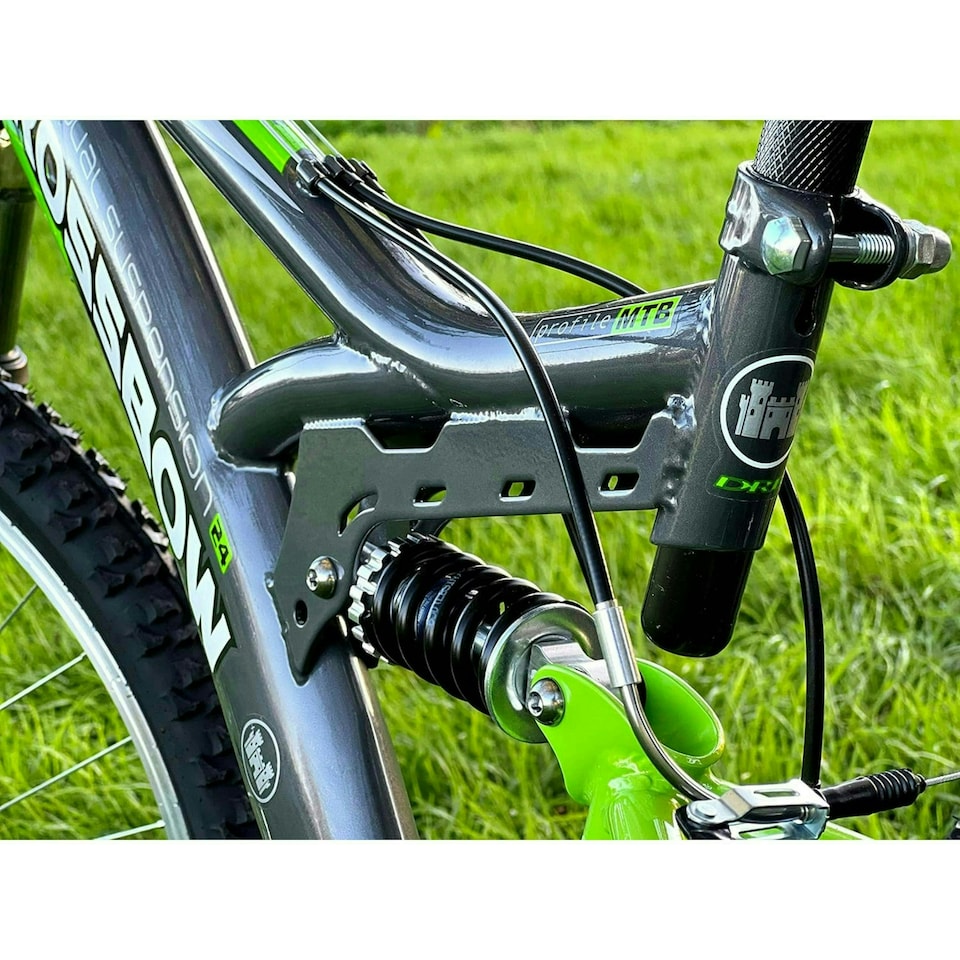 image 1 of Dallingridge Crossbow Junior Full Suspension Mountain Bike 24" Wheel - Graphite/Lime
