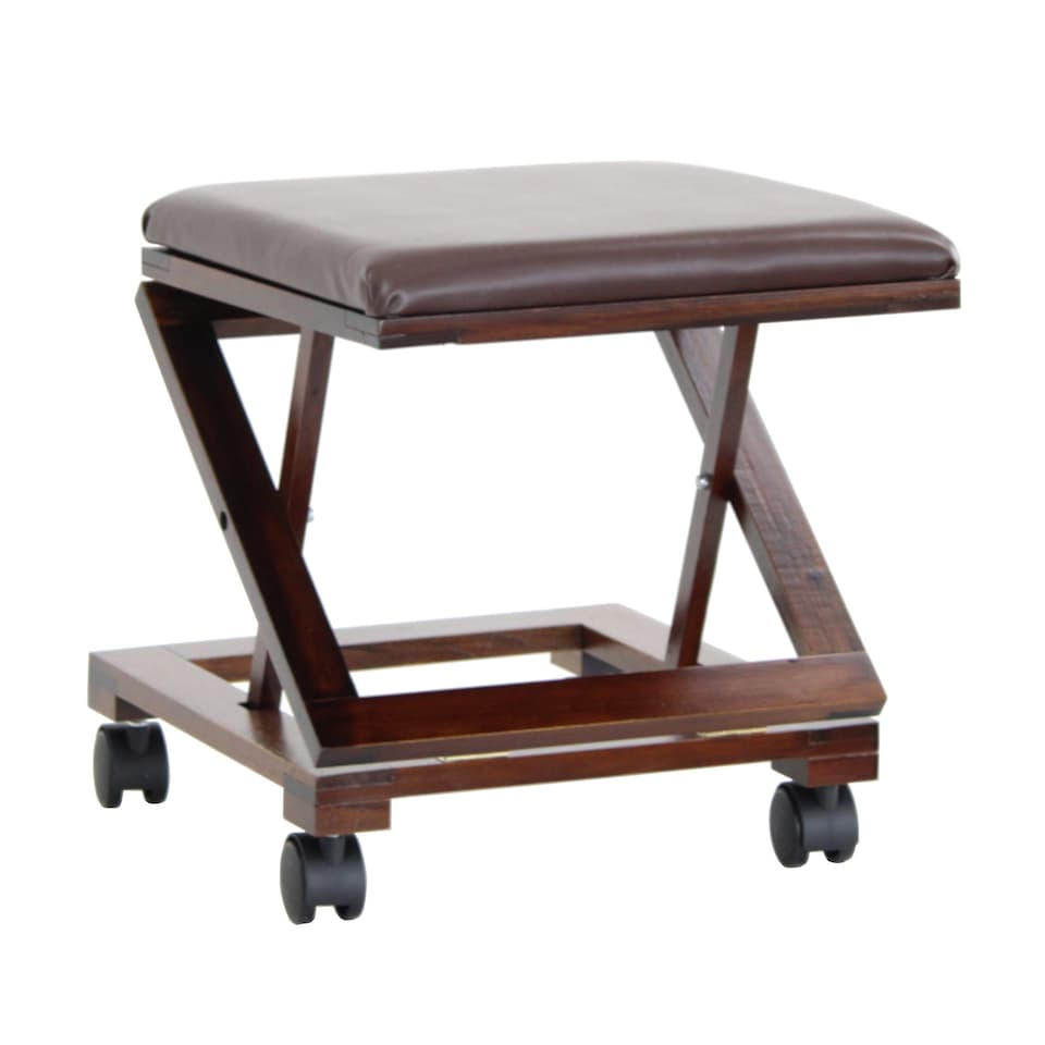 image 1 of Folding Leather Cushion Padded Footstool Foot Rest