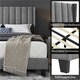 image 6 of Yaheetech 150 cm W × 200 cm L Upholstered Bed Frame with Wing Side Light Grey