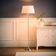 image 3 of ValueLights Memphis Twist Silver Floor Lamp White Taper Shade