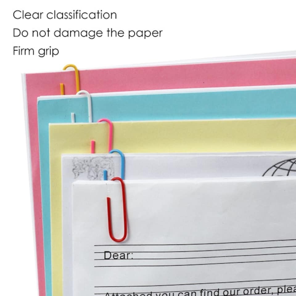 image 1 of Pack of 100 Assorted Coloured 33mm Paper Clips