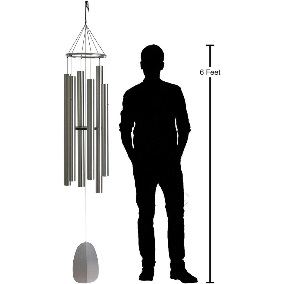 image 1 of Woodstock Extra Large 7 ft Wind Chime - Silver