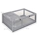 image 7 of PawHut Tortoise House w/ Mesh Roof, Small Pet Reptile Wooden House - Grey