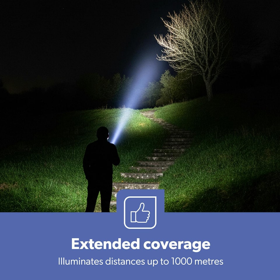 image 1 of GEEPAS Zoomable LED Flashlight, 1500 Lumen