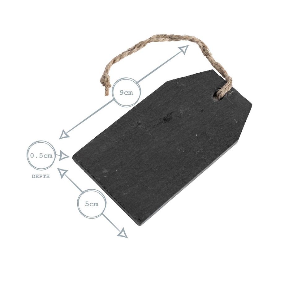 image 1 of Nicola Spring Slate Hanging Tags - 5 x 9cm - Natural - Pack of 6