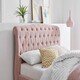 image 4 of 5ft King Size Fabric upholstered, Pink,buttoned back,curved bed, scroll, chesterfield, frame,bedstead