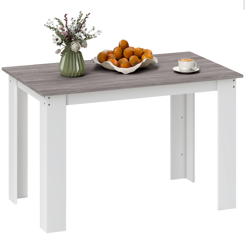 image 1 of HOMCOM Dining Table for 4-6 People, Wood Effect Tabletop