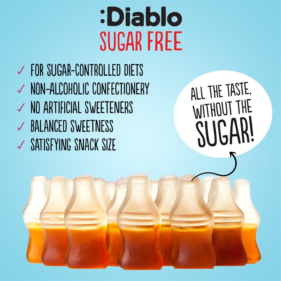 image 1 of Diablo Sugar Free Cola Bottles 75g 3 Pack