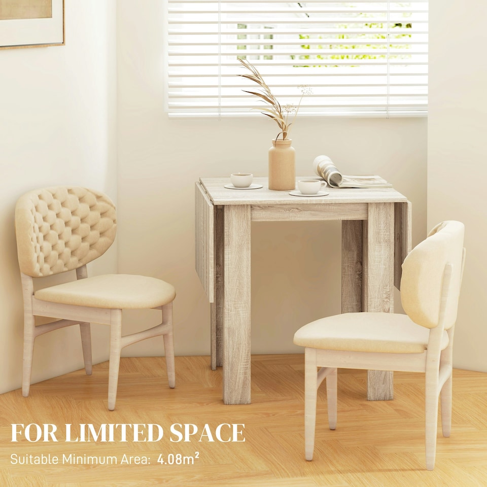 image 1 of HOMCOM Folding Dining Table Extendable Kitchen Table Drop Leaf Table for 2-4